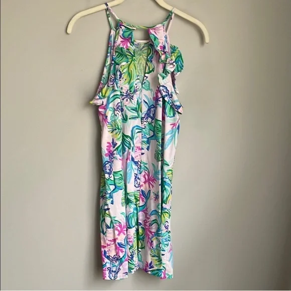 Lilly Pulitzer Floral Sleeveless Billie Ruffle Dress Mermaid In The Shade XS - Picture 4 of 11